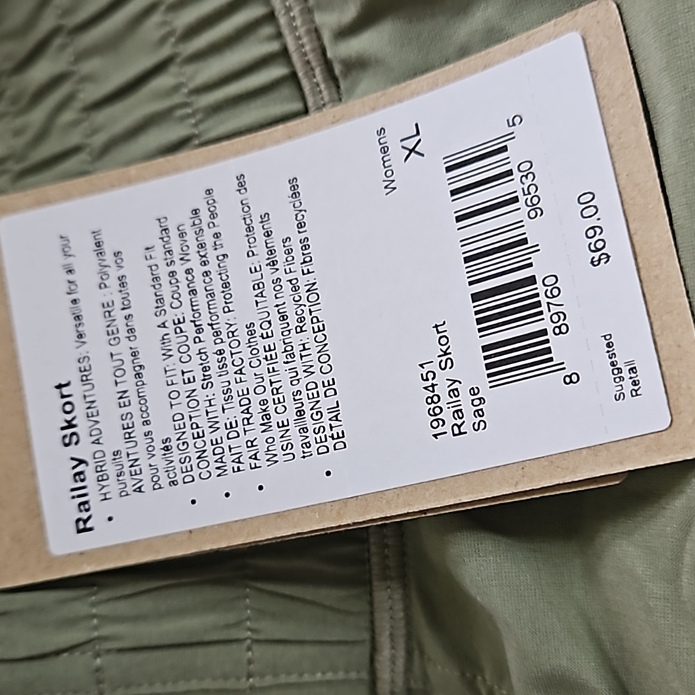 Prana Sage Green Railay Skort - Picture 4 of 8